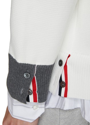  - THOM BROWNE - 撞色开衫与条纹衬衫套装