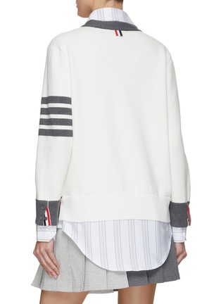 背面 - 点击放大 - THOM BROWNE - 撞色开衫与条纹衬衫套装