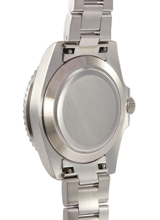 细节 - 点击放大 - CUSTOM T. WATCH ATELIER - ‘Kingsman Edition’ Green Dial Stainless Steel Case Link Bracelet Watch