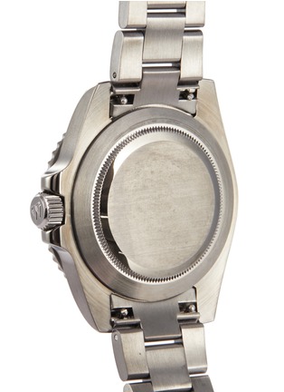 细节 - 点击放大 - CUSTOM T. WATCH ATELIER - ‘High Tide Edition’ Blue Dial Stainless Steel Case Link Bracelet Watch