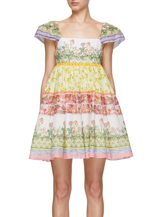 首图 - 点击放大 - ALICE + OLIVIA - 印花泡泡袖连衣裙