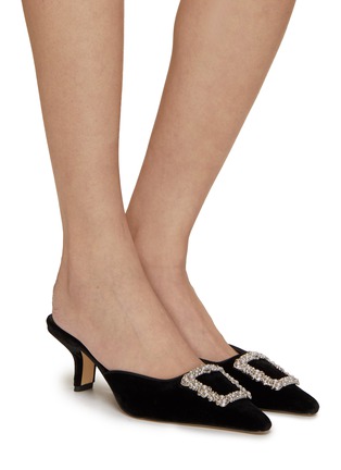 模特儿示范图 - 点击放大 - SAM EDELMAN - BRIT LUSTER 2 丝绒穆勒高跟鞋