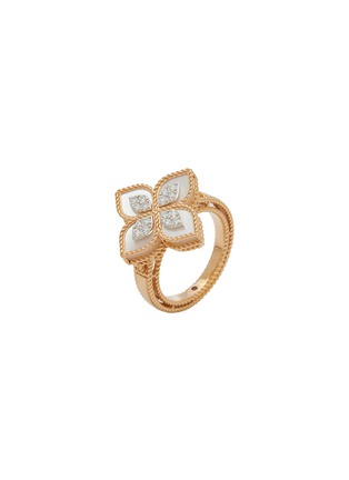 首图 - 点击放大 - ROBERTO COIN - PRINCESS FLOWER 钻石母贝红宝石 18K 金戒指