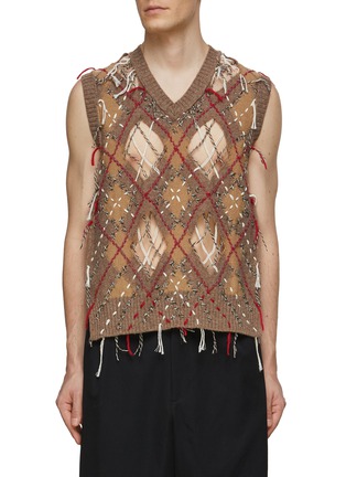 首图 - 点击放大 - MAISON MARGIELA - V 领镂空针织毛衣