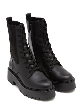 细节 - 点击放大 - SAM EDELMAN - EVINA 系带真皮拼接靴