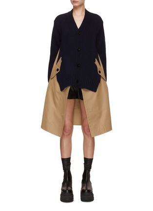 首图 - 点击放大 - SACAI - 风衣拼接针织开衫