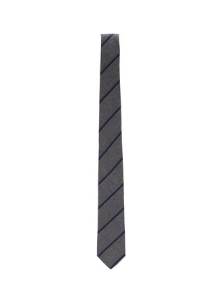 模特儿示范图 - 点击放大 - STEFANOBIGI MILANO - 条纹真丝领带