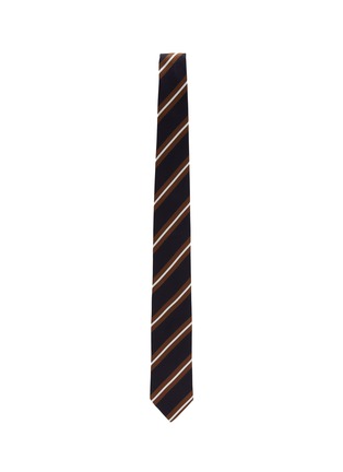 模特儿示范图 - 点击放大 - STEFANOBIGI MILANO - 真丝条纹领带