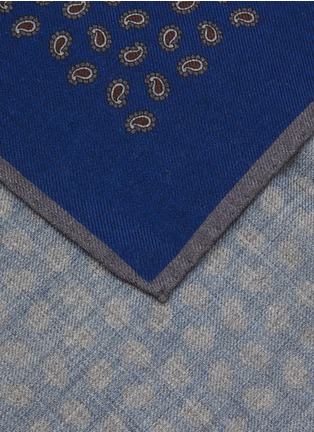细节 - 点击放大 - STEFANOBIGI MILANO - 花纹撞色羊毛方巾