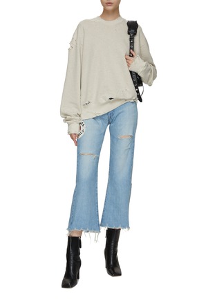 模特儿示范图 - 点击放大 - KURO - 直筒水洗牛仔裤