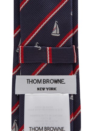 细节 - 点击放大 - THOM BROWNE - 海军风条纹领带
