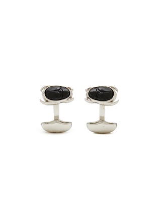 首图 - 点击放大 - BABETTE WASSERMAN - Beetle Rhodium Plated Swarovski Cufflinks