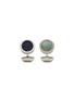首图 - 点击放大 - BABETTE WASSERMAN - Round Rhodium Plated Onyx Mother Of Pearl Cufflinks