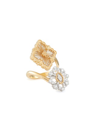 首图 - 点击放大 - BUCCELLATI - Opera Tulle Mother of Pearl 18K Gold Diamond Double Motif Ring — Size 51