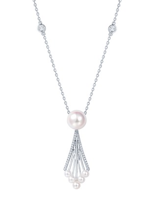 细节 - 点击放大 - SARAH ZHUANG - ‘Enchanted Pearl’ 18K White Gold Diamond Pearl Mermaid Necklace