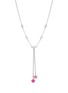 首图 - 点击放大 - SARAH ZHUANG - ‘Fantasy Garden’ 18K White Rose Gold Pink Sapphire Diamond Flower Necklace Charm