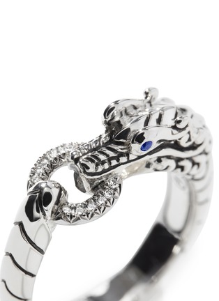 细节 - 点击放大 - JOHN HARDY - ‘Legends Naga’ Silver Diamond Sapphire Dragon Head Ring — Size 7