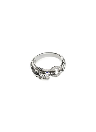 首图 - 点击放大 - JOHN HARDY - ‘Legends Naga’ Silver Diamond Sapphire Dragon Head Ring — Size 7