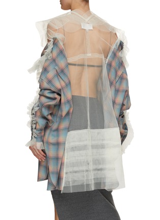 背面 - 点击放大 - MAISON MARGIELA - 网纱拼接格纹衬衫