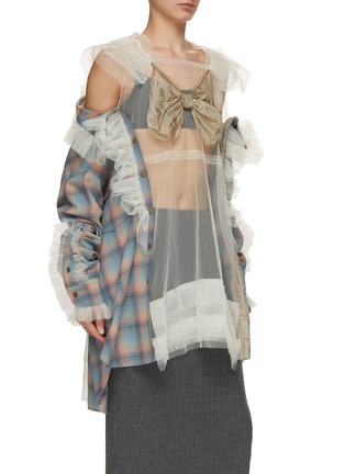 正面 -点击放大 - MAISON MARGIELA - 网纱拼接格纹衬衫