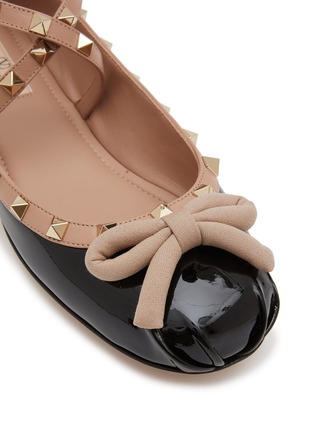 细节 - 点击放大 - VALENTINO GARAVANI - Rockstud Patent Leather Ballerina Flats