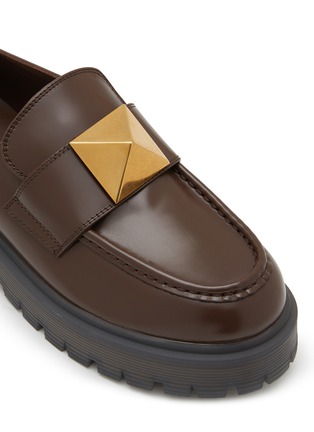 细节 - 点击放大 - VALENTINO GARAVANI - One Stud Leather Platform Loafers