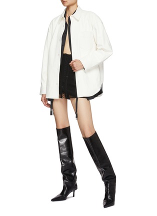 模特儿示范图 - 点击放大 - ALEXANDERWANG - 纽扣真皮衬衫