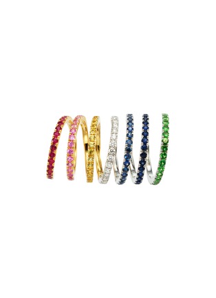 首图 - 点击放大 - MIO HARUTAKA - Rainbow Connecter 18k White Yellow Gold Diamond Gemstone Ring  — US 6.5/4.5
