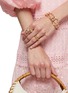 模特儿示范图 - 点击放大 - GOOSSENS - 粉晶珍珠点缀四叶草镀金手链