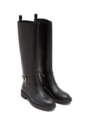 细节 - 点击放大 - GIANVITO ROSSI - RIBBON 真皮高筒靴