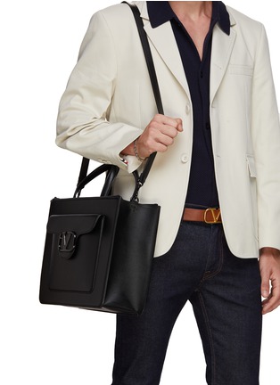 模特儿示范图 - 点击放大 - VALENTINO GARAVANI - Leather Briefcase