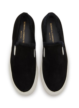 细节 - 点击放大 - COMMON PROJECTS - SLIP ON 皮毛饰绒面皮运动鞋