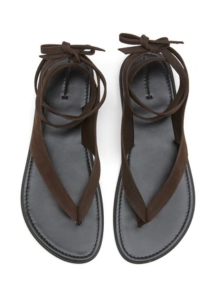 模特儿示范图 - 点击放大 - THE ROW - BEACH 真皮绑带凉鞋