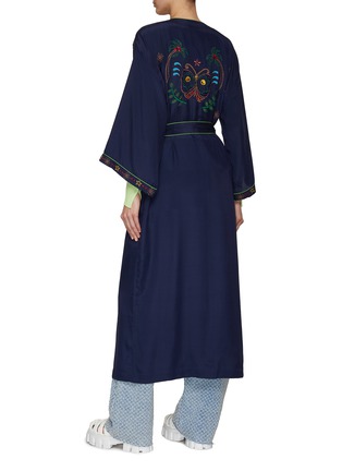 背面 - 点击放大 - MONOKI - 真丝刺绣系带连衣裙