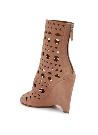  - ALAÏA - 镂空麂皮高跟靴