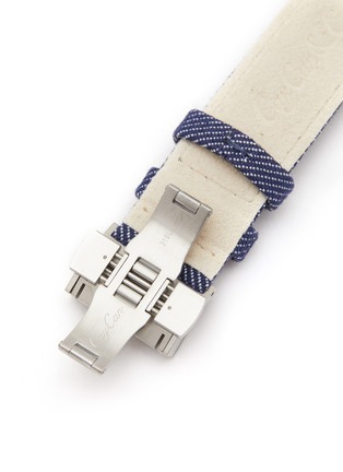 细节 - 点击放大 - CUSTOM T. WATCH ATELIER - Brushed Steel Butterfly Clasp Denim Watch Strap