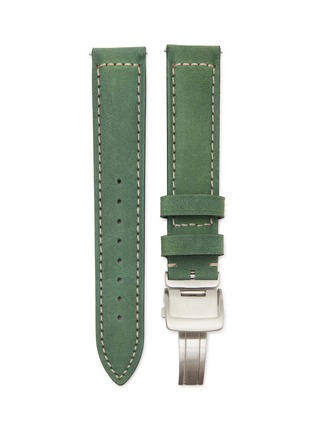 首图 - 点击放大 - CUSTOM T. WATCH ATELIER - Brushed Steel Deployant Clasp Leather Watch Strap