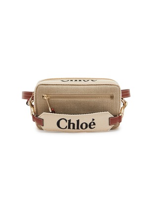 首图 - 点击放大 - CHLOÉ - WOODY 真皮边饰亚麻单肩包