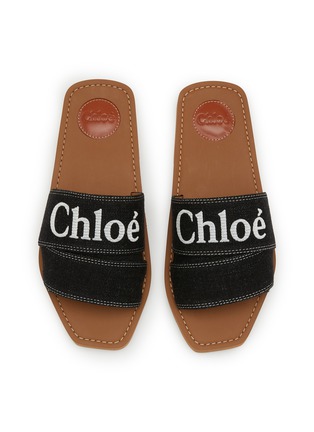 细节 - 点击放大 - CHLOÉ - WOODY LOGO 牛仔搭带凉鞋