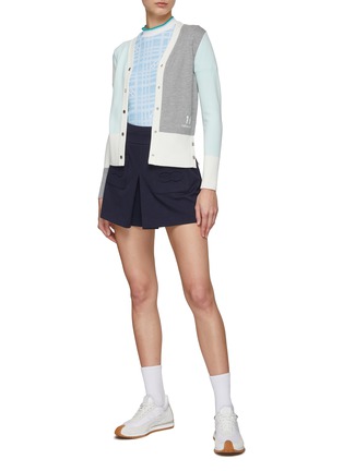 模特儿示范图 - 点击放大 - SOUTHCAPE - 拼色针织开衫