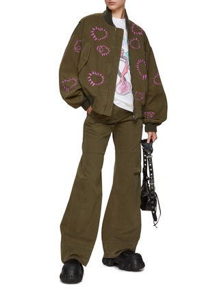 模特儿示范图 - 点击放大 - WE11DONE - 拉链印花飞行夹克