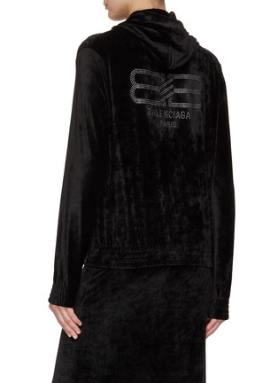 背面 - 点击放大 - BALENCIAGA - 仿水晶缀饰丝绒连帽卫衣
