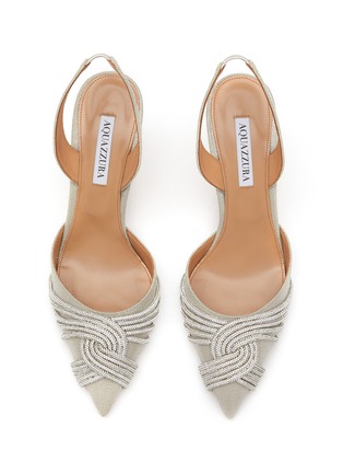 细节 - 点击放大 - AQUAZZURA - 75 GATSBY 仿水晶尖头高跟凉鞋