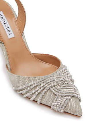 细节 - 点击放大 - AQUAZZURA - 75 GATSBY 仿水晶尖头高跟凉鞋