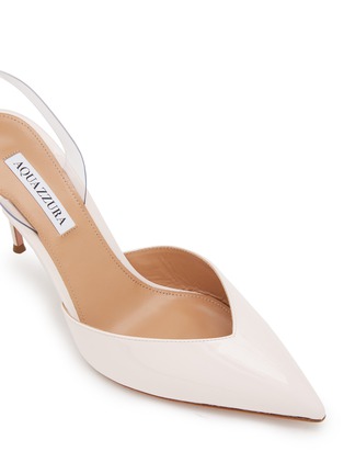 细节 - 点击放大 - AQUAZZURA - 85 V PLEXI 尖头漆皮高跟鞋