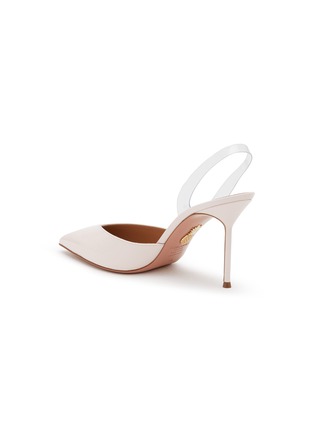  - AQUAZZURA - 85 V PLEXI 尖头漆皮高跟鞋