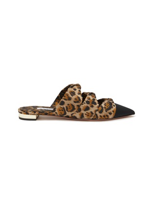 首图 - 点击放大 - AQUAZZURA - 豹纹尖头凉鞋