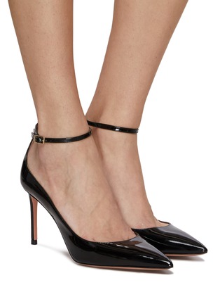 模特儿示范图 - 点击放大 - AQUAZZURA - 85 LOVE AFFAIR 尖头漆皮高跟鞋