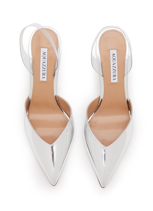 细节 - 点击放大 - AQUAZZURA - 85 V PLEXI 尖头镜面高跟鞋