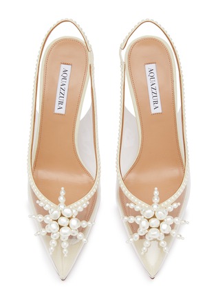 细节 - 点击放大 - AQUAZZURA - PVC 珠串露跟高跟鞋